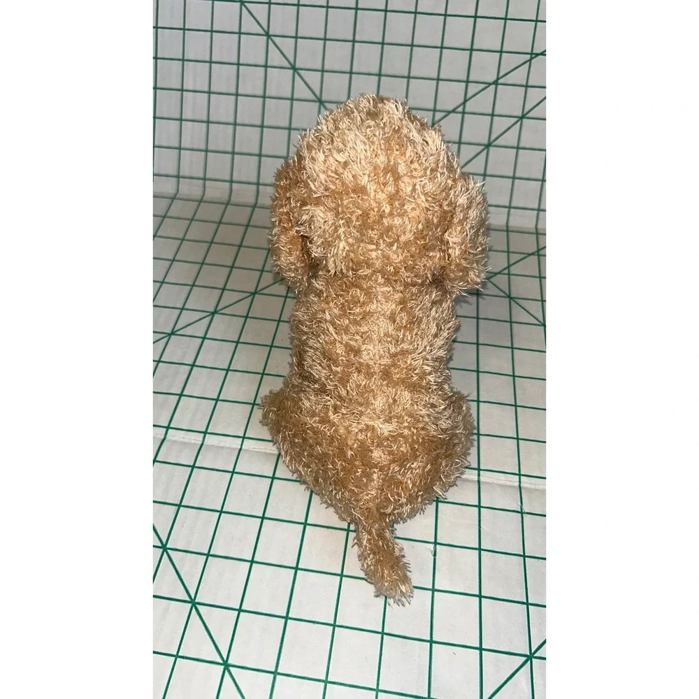 Xin Dan Tan Poodle Plush Shaggy Dog Stuffed Animal with Medallion Tag 10 Inch